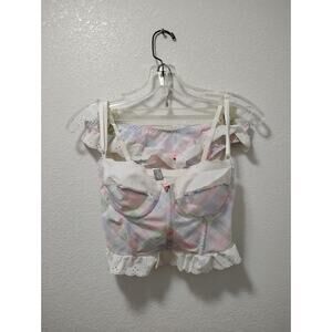 Sabrina By Mervene Ok Intimates 90' Corset Set Multicolor Gingham L/M